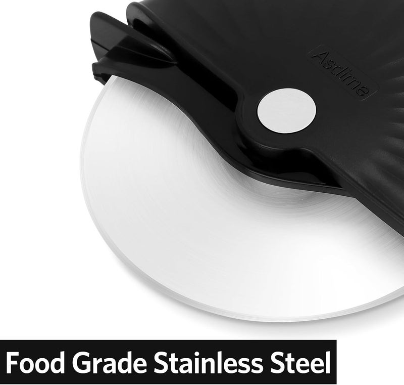 Asdirne Pizza Cutter Wheel with Protective Blade Cover, Detachable and Dishwasher Safe, Black - Image 5